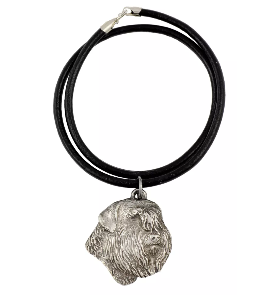 Bouvier des Flandres, Flanders Cattle Dog - Necklace with dog, silver-plated pendant for dog fan, unique jewelry by Art-Dog brand