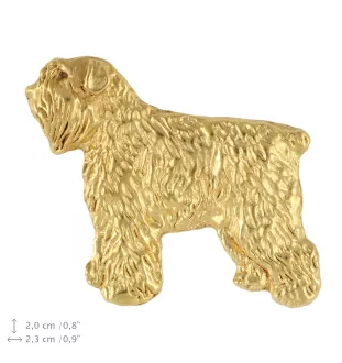Bouvier des Flandres - Broche de chien dans une boîte décorative, épingle élégante en plaqué or, épingle de veste de la marque Art-Dog