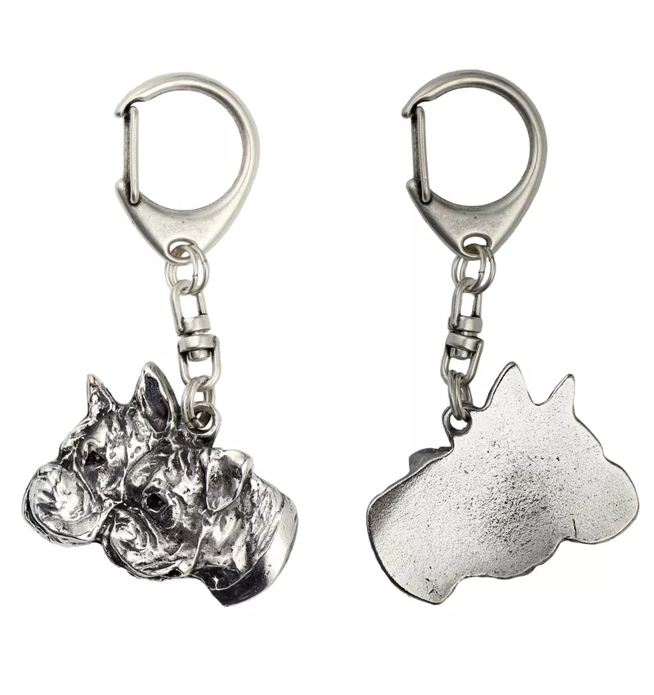 Boxer, Deutscher Boxer IV - Versilberter Schlüsselanhänger mit Hund, Handtaschen-Dekoration, Rucksack-Anhänger der Marke Art-Dog