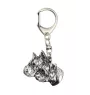 Boxer, German Boxer IV - Silver-plated key ring with dog, handbag decoration, backpack pendant by Art-Dog brand