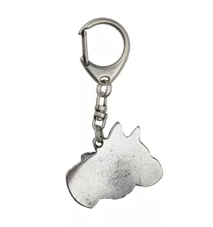 Boxer, German Boxer IV - Silver-plated key ring with dog, handbag decoration, backpack pendant by Art-Dog brand