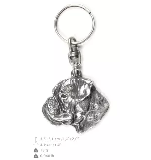 Boxer III - Pendentif chien argenté, décoration de sac à main, pendentif sac à dos par la marque Art-Dog