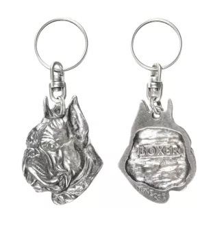 Boxer, German Boxer II - Silver-plated dog pendant, handbag decoration, backpack pendant by Art-Dog brand