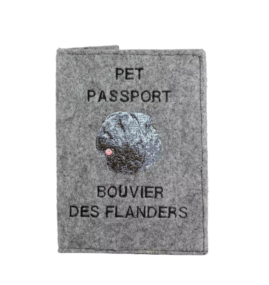 Bouvier des Flandres, Flanders Cattle Dog - Dog passport case, document case, gift for the traveller from the Art-Dog brand