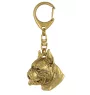 Boxer I - Porte-clés doré avec chien, décoration de sac à main, accessoire de luxe de la marque Art-Dog