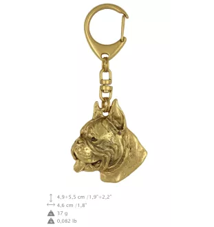 Bokser brelok pozłacany Art-Dog