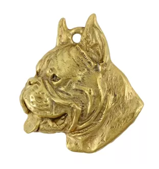 Boxer I - Porte-clés doré avec chien, décoration de sac à main, accessoire de luxe de la marque Art-Dog