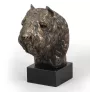 Flandrischer Treibhund, Bouvier des Flandres - Hundestatue, Büste auf Steinsockel, Skulptur, Trophäe für Hundeausstellung der Marke Art-Dog