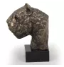 Flandrischer Treibhund, Bouvier des Flandres - Hundestatue, Büste auf Steinsockel, Skulptur, Trophäe für Hundeausstellung der Marke Art-Dog