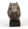 Bouvier des Flandres - Statue de chien, buste sur socle en pierre, sculpture, trophée pour exposition canine par la marque Art-Dog