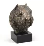 Flandrischer Treibhund, Bouvier des Flandres - Hundestatue, Büste auf Steinsockel, Skulptur, Trophäe für Hundeausstellung der Marke Art-Dog