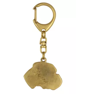 Boxer, German Boxer III - Gilded key ring with dog in gift box, handbag decoration, luxury accessory by Art-Dog brand
