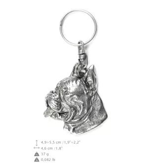 Boxer, German Boxer I - Silver-plated pendant with a dog in a decorative box, handbag decoration, backpack pendant by Art-Dog brand