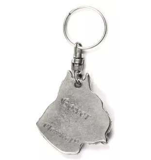 Boxer I - Pendentif argenté avec un chien dans une boîte décorative, décoration de sac à main, pendentif de sac à dos par la marque Art-Dog