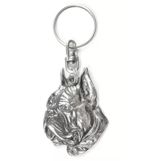 Boxer, German Boxer II - Silver-plated pendant with a dog in a decorative box, handbag decoration, backpack pendant by Art-Dog brand