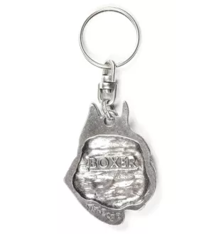 Boxer, German Boxer II - Silver-plated pendant with a dog in a decorative box, handbag decoration, backpack pendant by Art-Dog brand