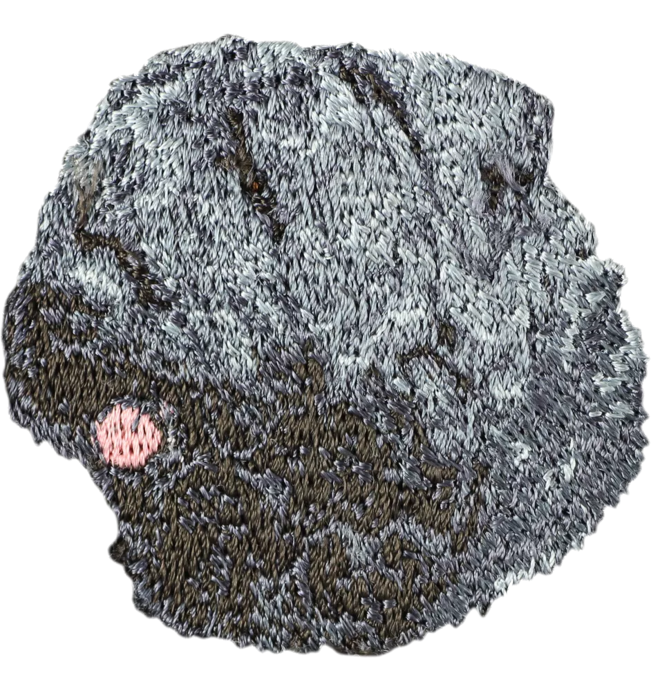 Flandrischer Treibhund, Bouvier des Flandres - Hund geformtes Aufnäher, besticktes Patch, einzigartiges Dekor für den Rucksack der Marke Art-Dog