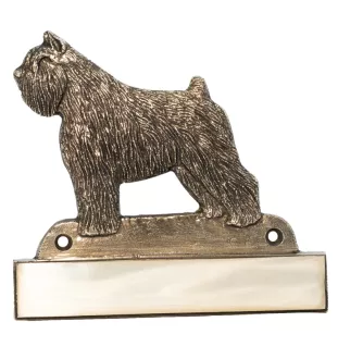Bouvier des Flandres, Flanders Cattle Dog - address plaque with a dog, brass nameplate, personalized door sign with the brand name Art-Dog