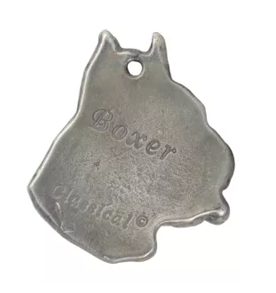 Boxer, German Boxer I - Silver-plated key ring with a dog in a gift box, handbag decoration, backpack pendant by Art-Dog brand