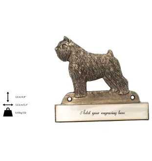 Flandrischer Treibhund, Bouvier des Flandres - Haustürschild mit Hund, Messingschild mit Namen, personalisiertes Türschild mit Markennamen Art-Dog