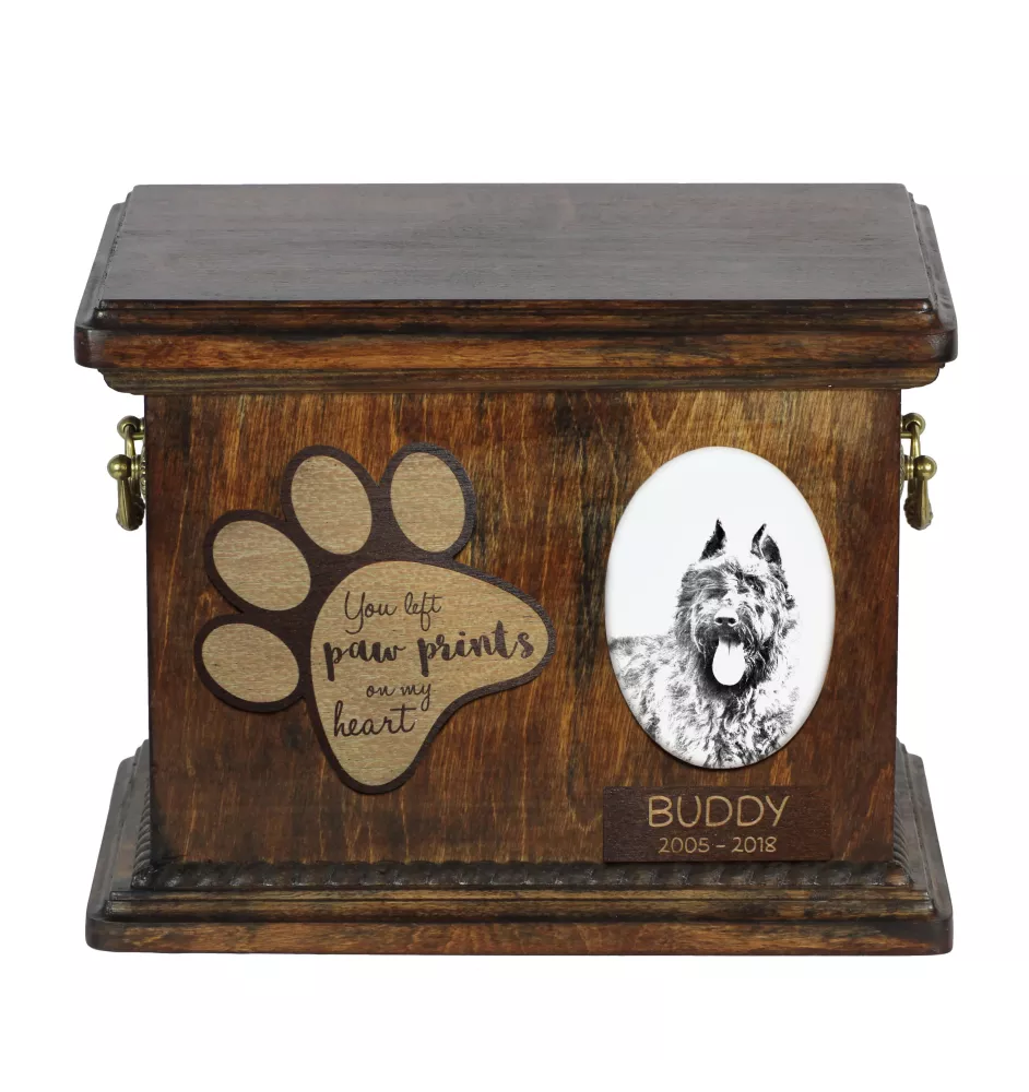 Bouvier des Flandres, Flanders Cattle Dog - urn for dog ashes, personalized urn with a photo, dog photo urn by Art-Dog