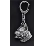 Boxer I - Porte-clés argenté avec un chien dans une boîte cadeau, décoration de sac à main, pendentif de sac à dos par la marque Art-Dog