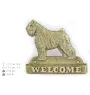 Flandrischer Treibhund, Bouvier des Flandres - Türschild mit Hund, messingfarbenes Willkommensschild, einzigartiges Schild mit der Aufschrift Welcome von der Marke Art-Dog