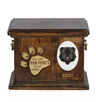 Bouvier drewnianai urna z psem Art-Dog