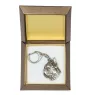 Boxer, German Boxer II - Silver-plated key ring with a dog in a gift box, handbag decoration, backpack pendant by Art-Dog brand
