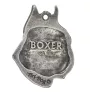 Boxer II - Porte-clés argenté avec un chien dans une boîte cadeau, décoration de sac à main, pendentif de sac à dos par la marque Art-Dog
