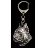 Boxer II - Porte-clés argenté avec un chien dans une boîte cadeau, décoration de sac à main, pendentif de sac à dos par la marque Art-Dog