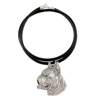 Boxer I - collier avec un chien, pendentif en plaqué argent pour les fans de chiens, bijoux uniques de la marque Art-Dog