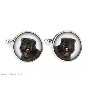 Bouvier des Flandres, Flanders Cattle Dog - cufflinks, a shirt accessory, a shirt pendant from the Art-Dog brand
