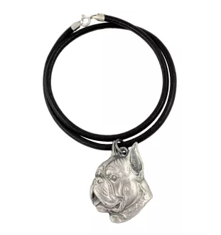 Boxer, Deutscher Boxer II - Halskette mit Hund, versilberter Anhänger für Hundefans, einzigartiger Schmuck der Marke Art-Dog