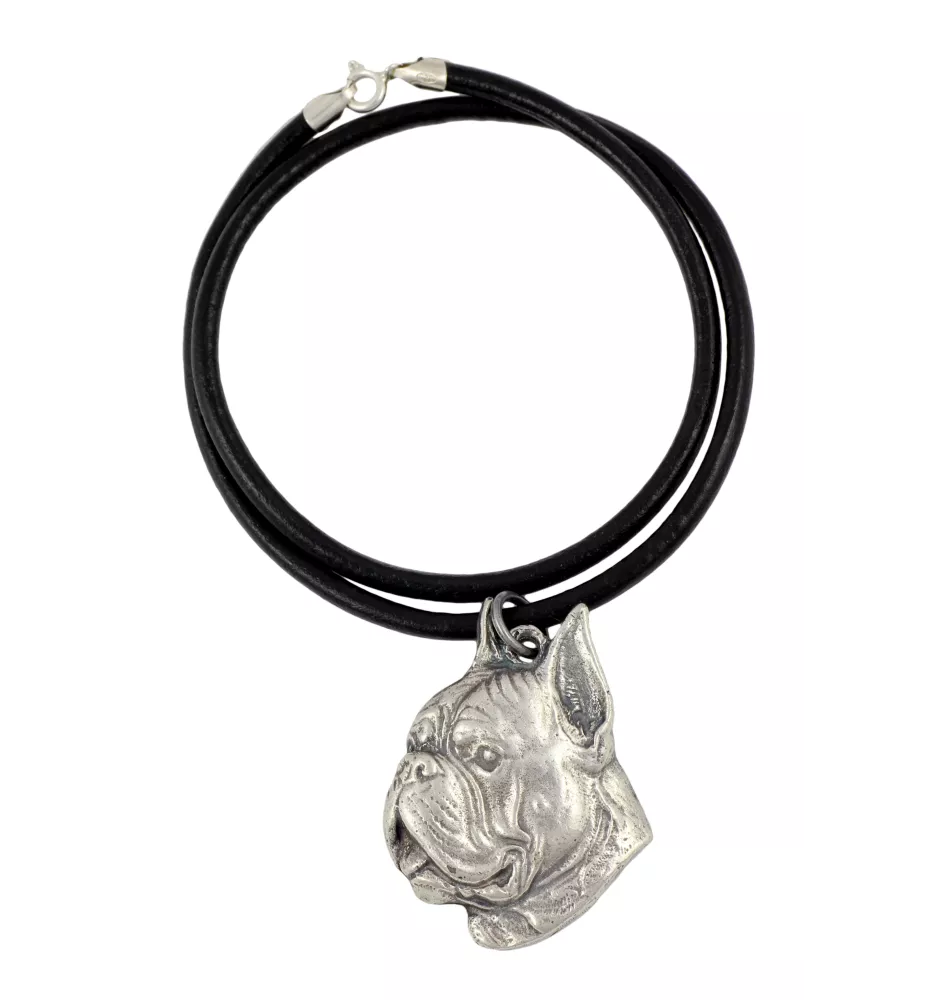 Boxer, German Boxer II - Necklace with dog, silver-plated pendant for dog fan, unique jewelry by Art-Dog brand
