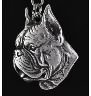 Boxer, German Boxer II - Necklace with dog, silver-plated pendant for dog fan, unique jewelry by Art-Dog brand