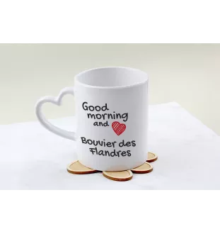 Bouvier des Flandres, Flanders Cattle Dog - cup with a dog, adorable cup with a heart-shaped handle, universal gift from the Art-Dog brand