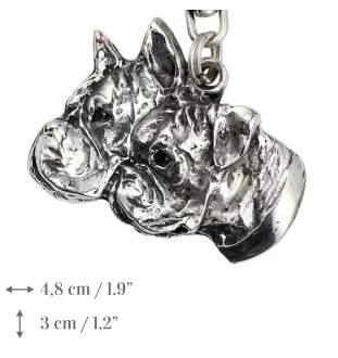 Boxer, Deutscher Boxer IV - Halskette mit Hund, versilberter Anhänger für Hundefans, einzigartiger Schmuck der Marke Art-Dog