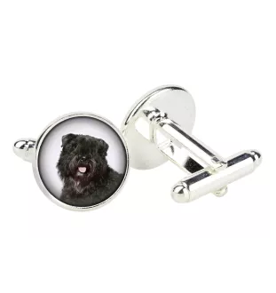 Flandrischer Treibhund, Bouvier des Flandres - Manschettenknöpfe in einer Schachtel, handgefertigter Schmuck, Produkt der Marke Art-Dog