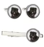 Bouvier des Flandres, Flanders Cattle Dog - cufflinks and tie with your photo, a suit decoration, men's jewelry from the Art-Dog brand.