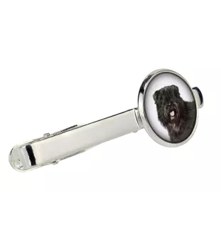 Bouvier des Flandres, Flanders Cattle Dog - cufflinks and tie with your photo, a suit decoration, men's jewelry from the Art-Dog brand.