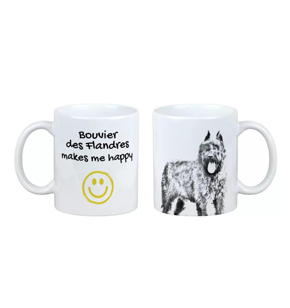 Bouvier des Flandres, Flanders Cattle Dog - cup with a dog, cheerful cup for a dog lover, personalized gift from the Art-Dog brand