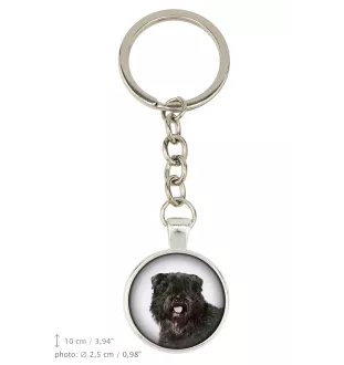 Bouvier des Flandres, Flanders Cattle Dog - keychain in a box, own photo, keychain pendant from Art-Dog brand