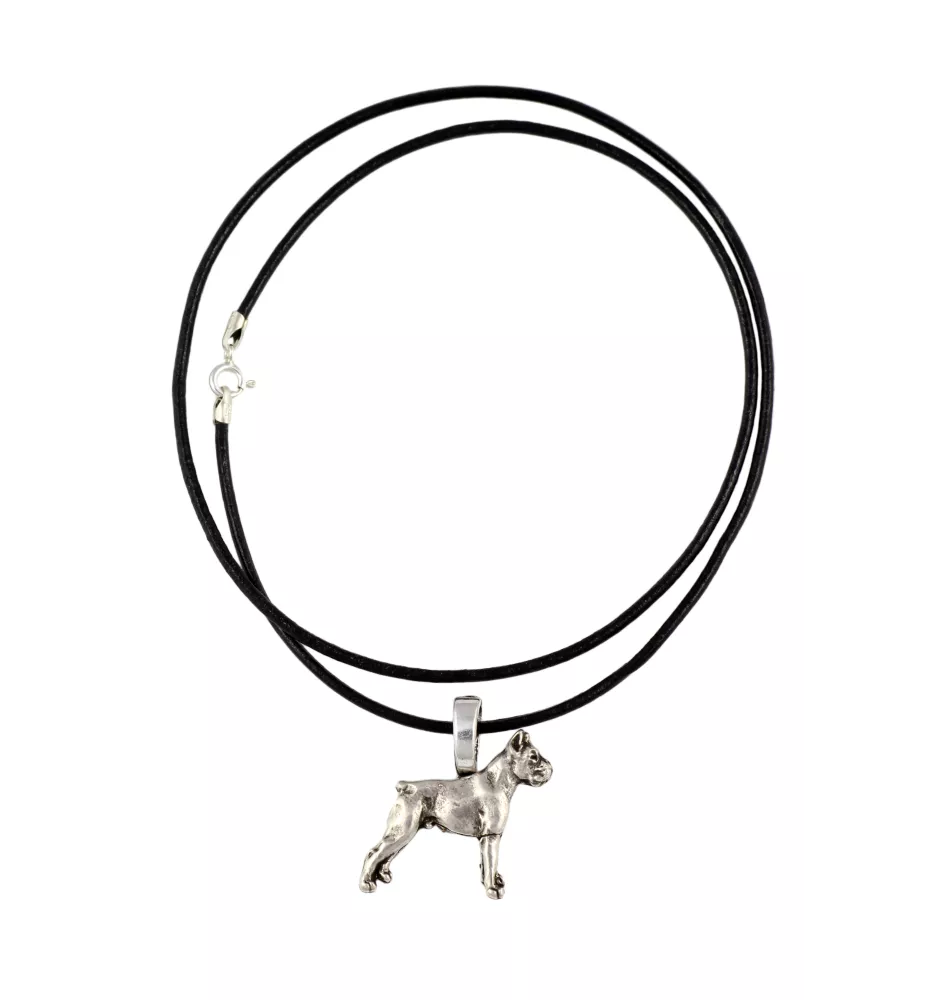 Boxer, German Boxer II - Dog necklace, silver-plated pendant for the dog lover, subtle jewellery by Art-Dog