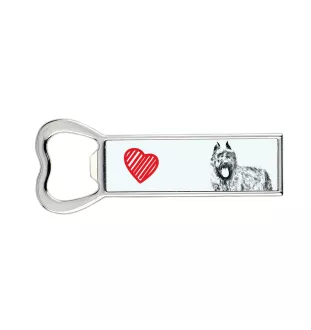 Bouvier des Flandres, Flanders Cattle Dog - bottle opener with a dog, personalized fridge opener, unique gift for a man by Art-Dog brand