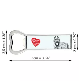 Bouvier des Flandres, Flanders Cattle Dog - bottle opener with a dog, personalized fridge opener, unique gift for a man by Art-Dog brand