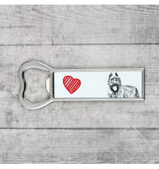 Bouvier des Flandres, Flanders Cattle Dog - bottle opener with a dog, personalized fridge opener, unique gift for a man by Art-Dog brand