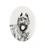 Bouvier des Flandres - une plaque commémorative avec une photo de chien, une plaque funéraire avec une impression, une plaque ovale personnalisée de la marque Art-Dog