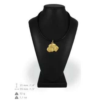 Boxer III - Collier pour chien, pendentif plaqué or pour fan de chien, bijoux uniques de la marque Art-Dog