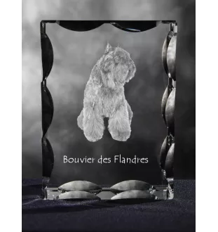 Bouvier des Flandres - cristal avec photo de chien, statuette en verre avec photo, cadre exceptionnel avec photo de la marque Art-Dog